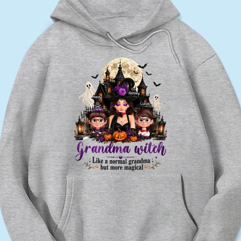 Grandma Witch More Magical - Personalized Shirt - Trendy Halloween Tee for Grandma