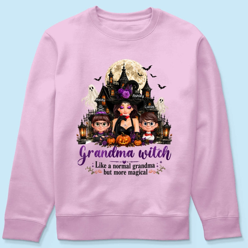 Grandma Witch More Magical - Personalized Shirt - Trendy Halloween Tee for Grandma