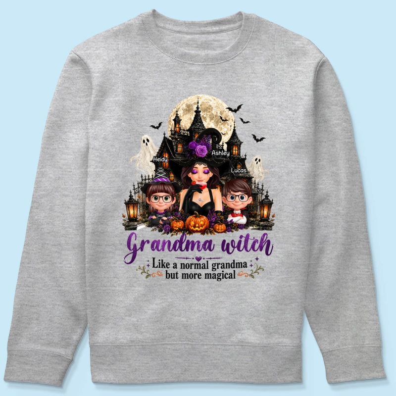 Grandma Witch More Magical - Personalized Shirt - Trendy Halloween Tee for Grandma