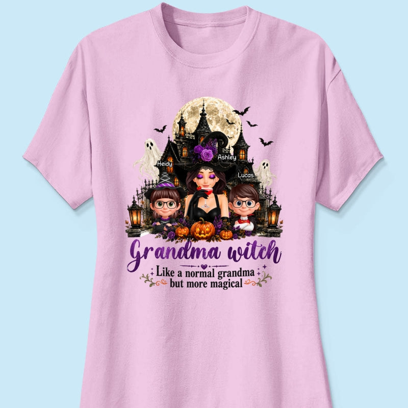 Grandma Witch More Magical - Personalized Shirt - Trendy Halloween Tee for Grandma