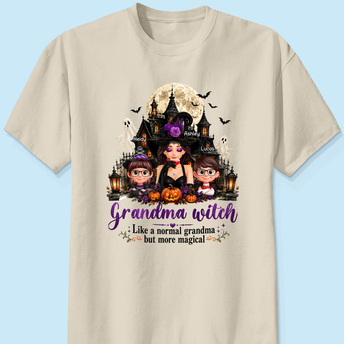 Grandma Witch More Magical - Personalized Shirt - Trendy Halloween Tee for Grandma