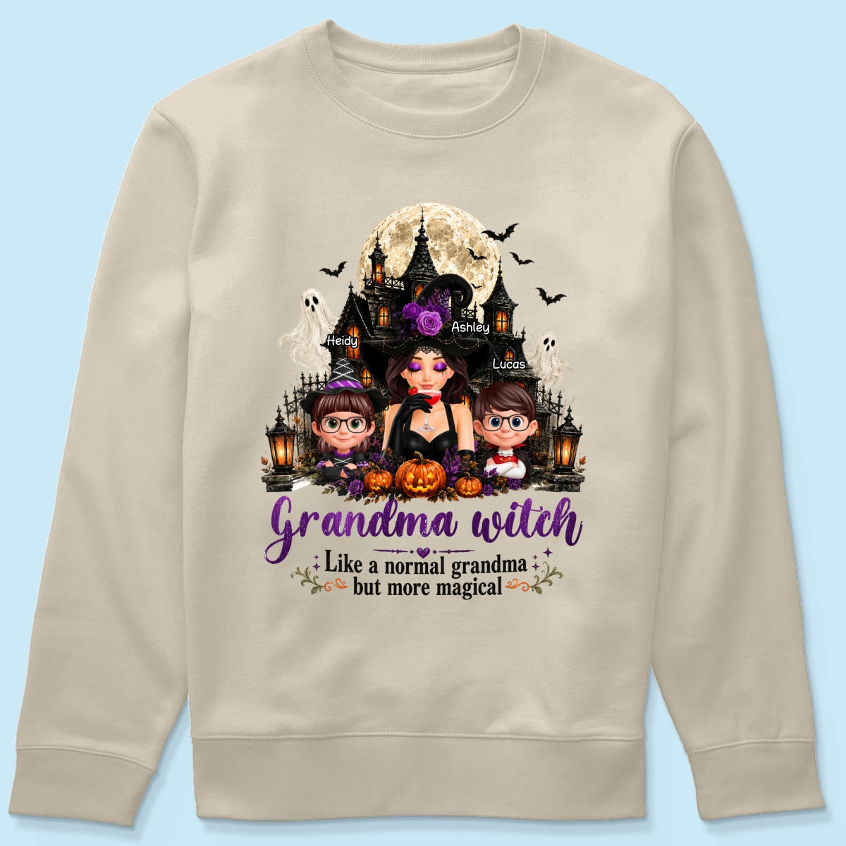 Grandma Witch More Magical - Personalized Shirt - Trendy Halloween Tee for Grandma