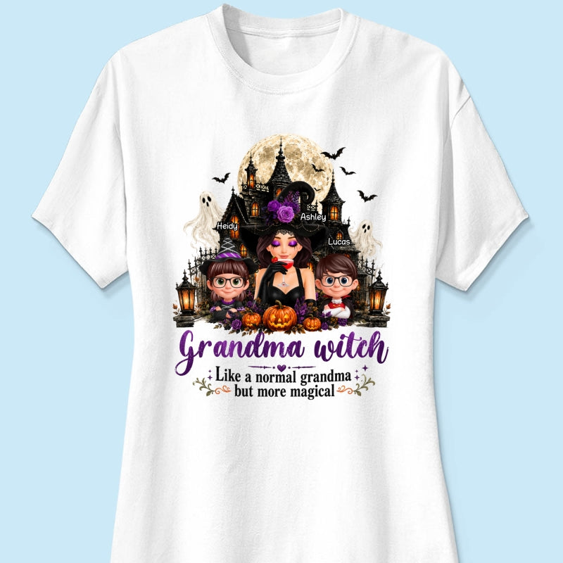 Grandma Witch More Magical - Personalized Shirt - Trendy Halloween Tee for Grandma