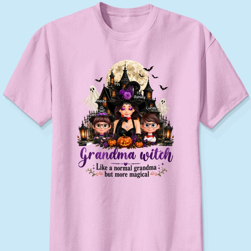 Grandma Witch More Magical - Personalized Shirt - Trendy Halloween Tee for Grandma