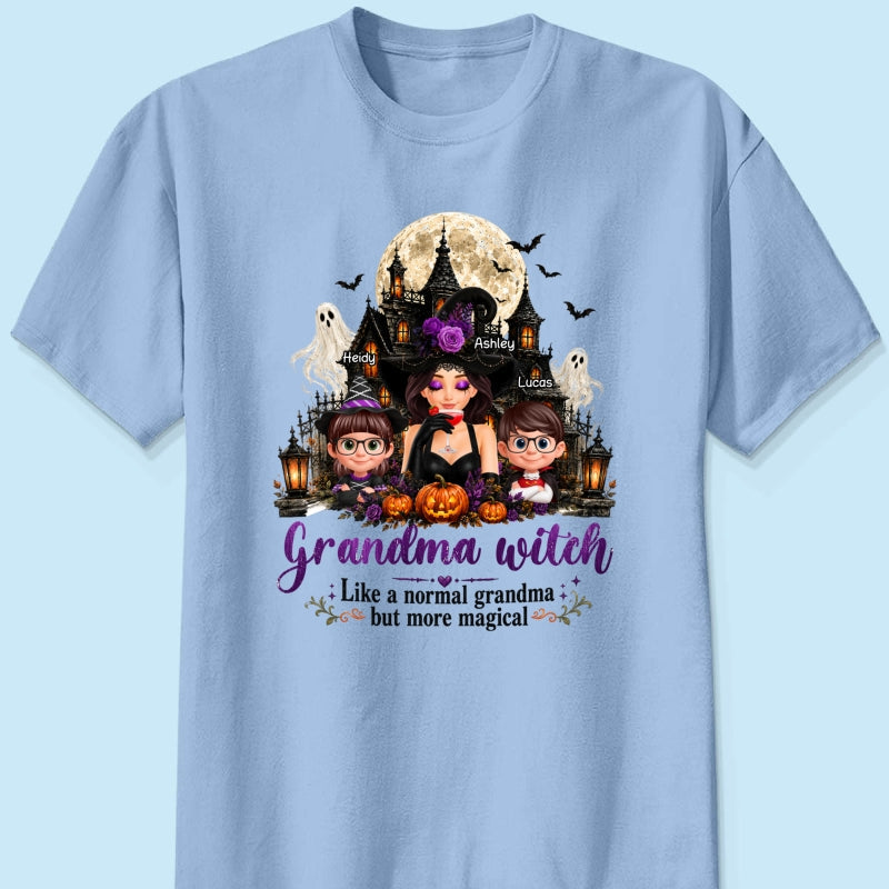 Grandma Witch More Magical - Personalized Shirt - Trendy Halloween Tee for Grandma