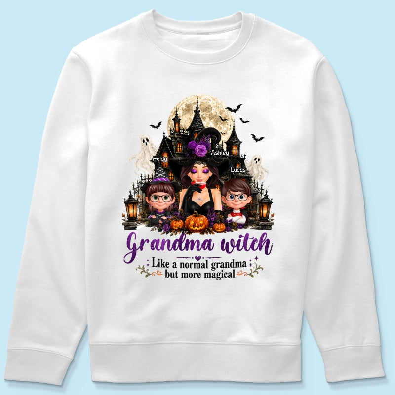 Grandma Witch More Magical - Personalized Shirt - Trendy Halloween Tee for Grandma