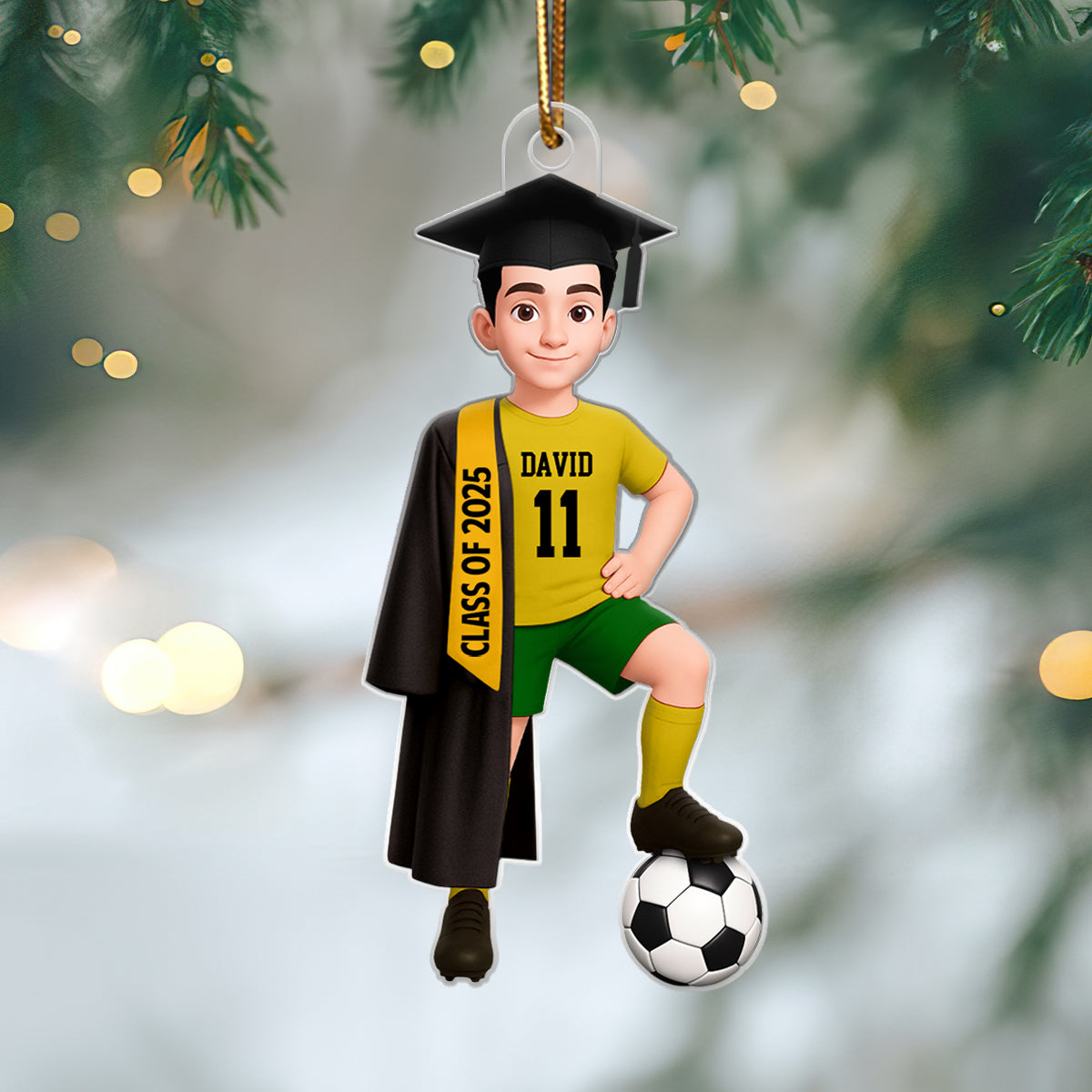 Soccer Boy Girl Senior Graduation - Personalized Acrylic Ornament - Christmas Gift For Son Daughter Grandson Granddaughter