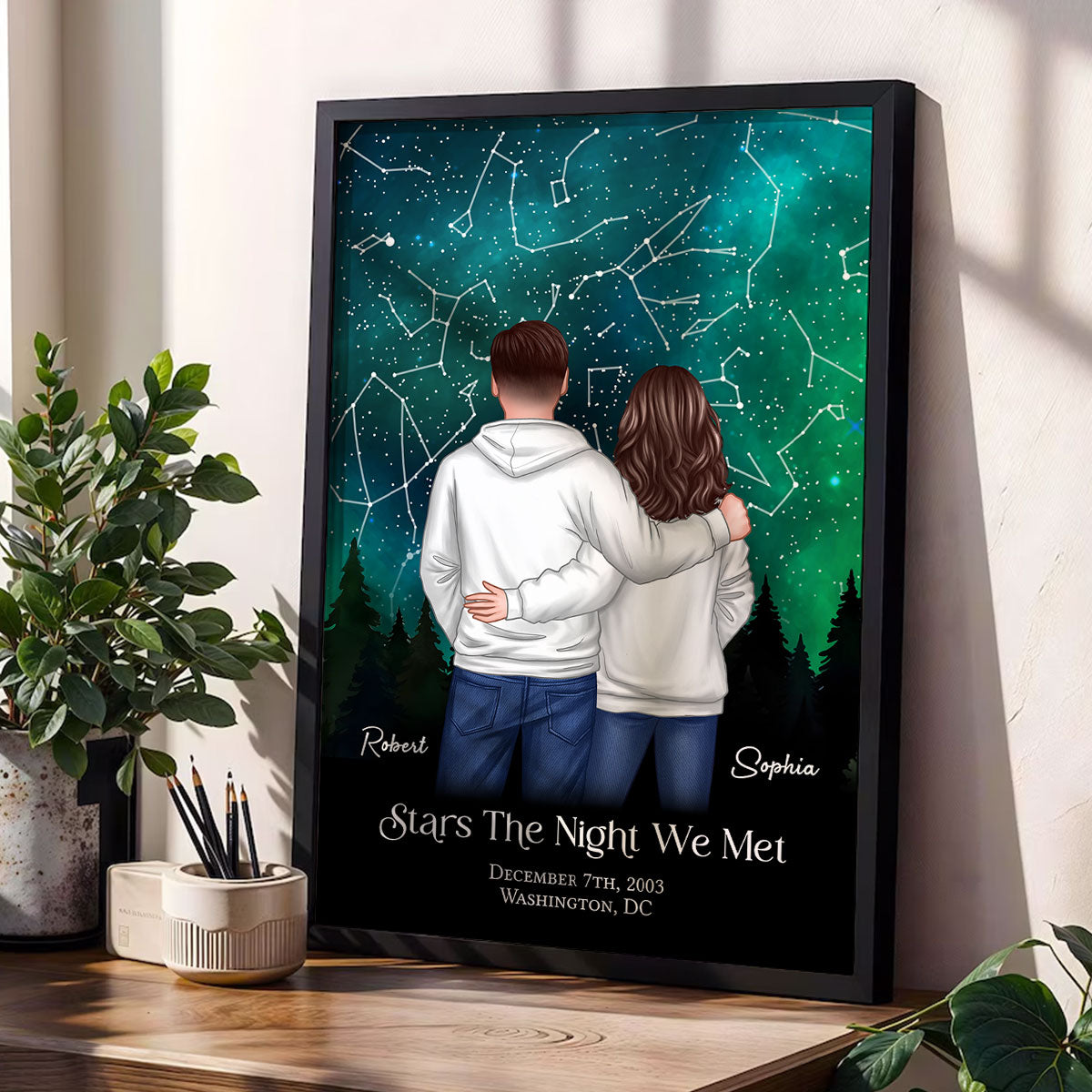 Under The Sky Star Map Couple Personalized Poster, Personalized Gift For Couples, Anniversary Special Day