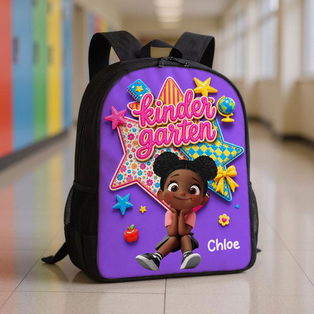 Cute Little Girl Custom Grade - Personalized Backpack - Back To School Gift For Kids, Daughters, Granddaughters, Kid Girl