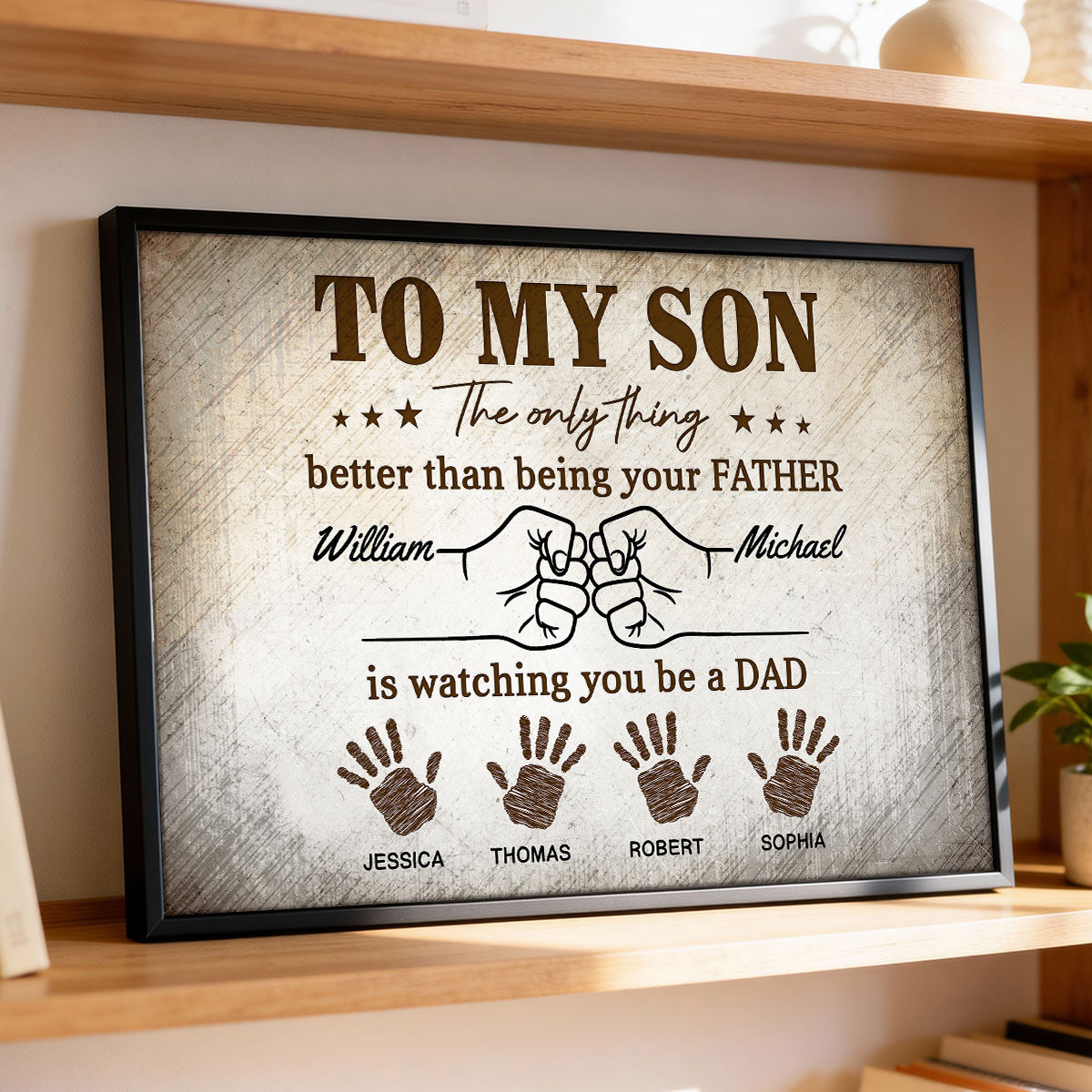 Retro Vintage From Dad To Son Watching You Be A Dad - Personalized Poster - Father's Day Gift For Son