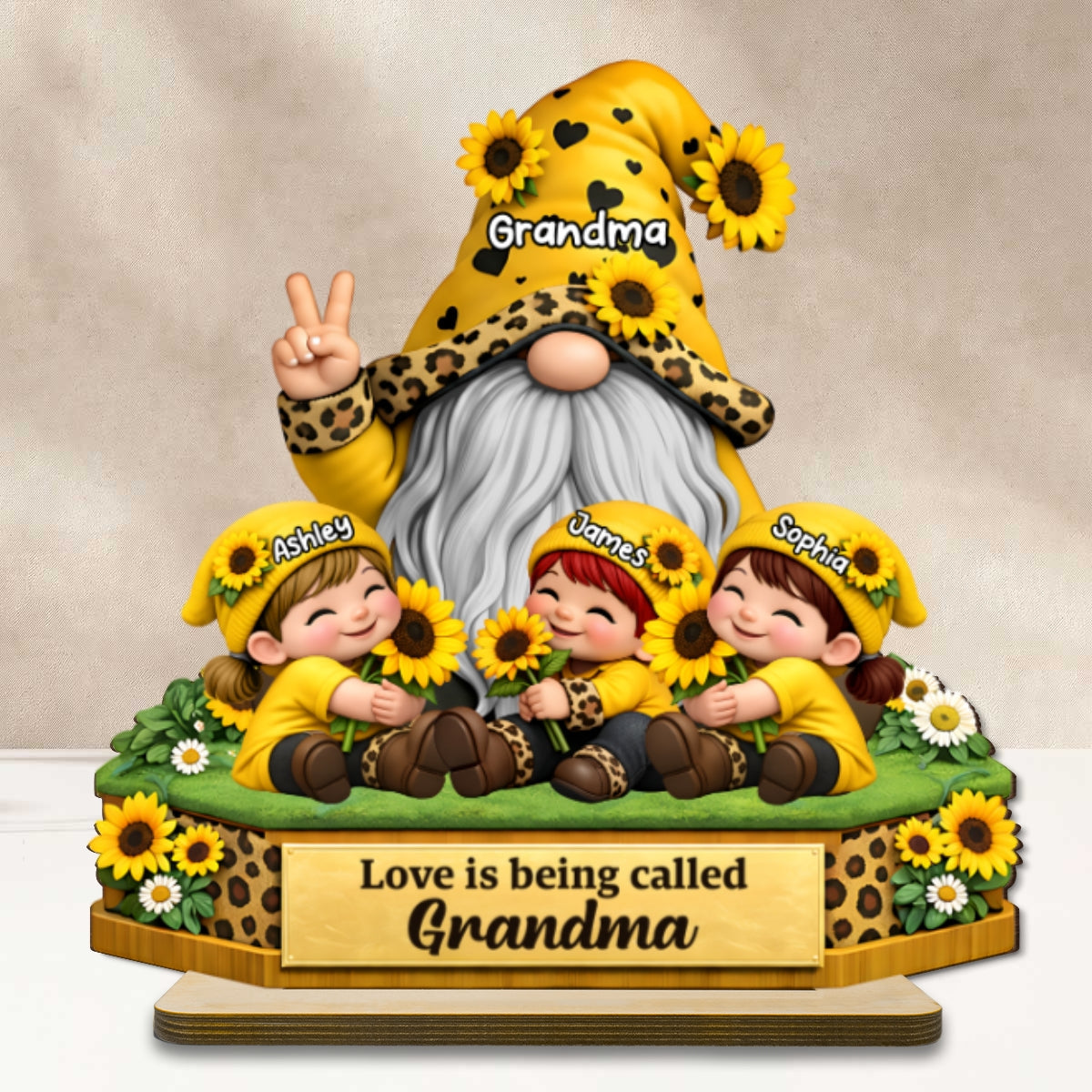 Love Is Being Called Grandma - Personalized 2-Layered Wooden Plaque - Sentimental Gift for Grandma