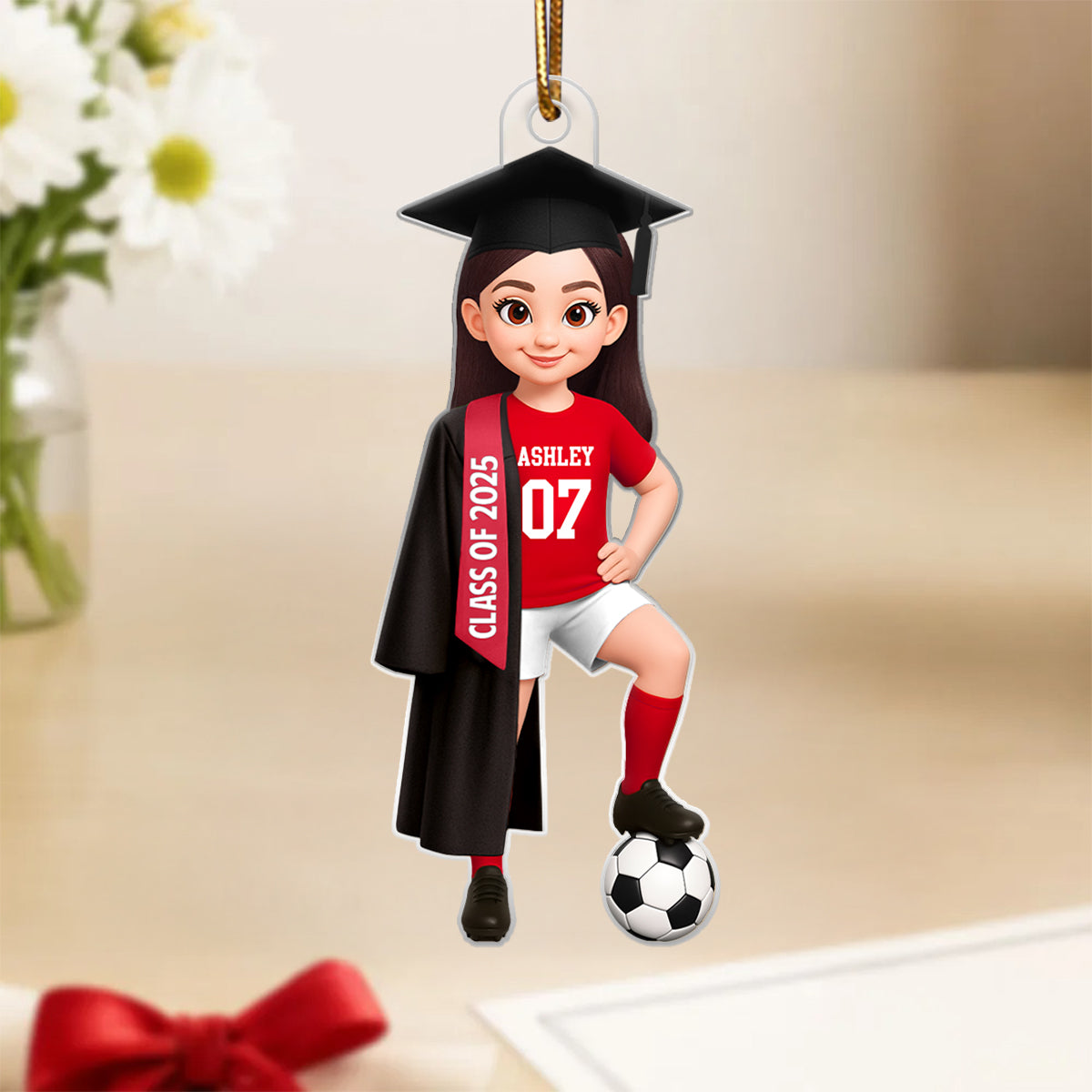 Soccer Boy Girl Senior Graduation - Personalized Acrylic Ornament - Christmas Gift For Son Daughter Grandson Granddaughter