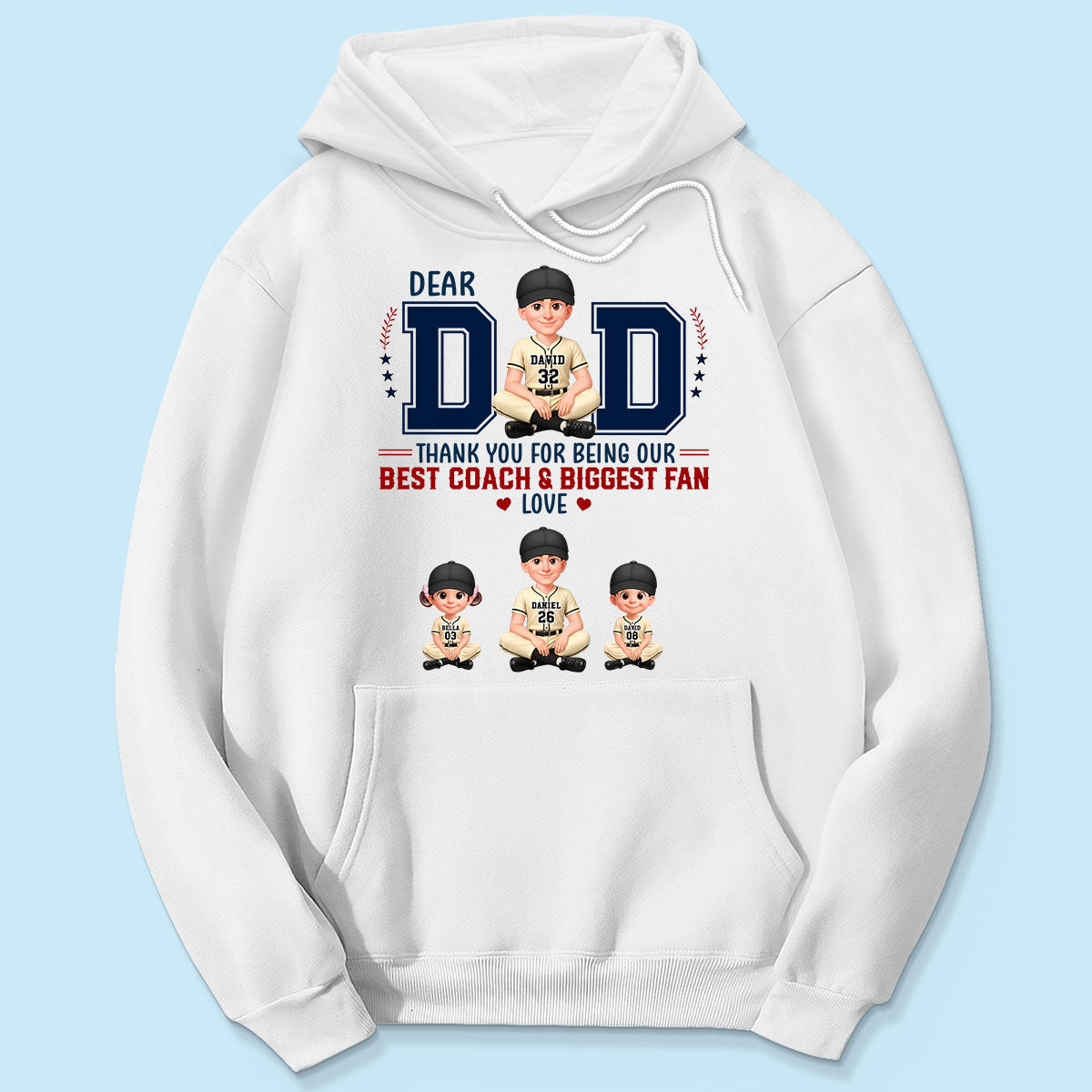 Baseball Dear Dad Thank You - Personalized Shirt - Father's Day Gift For Baseball Dad