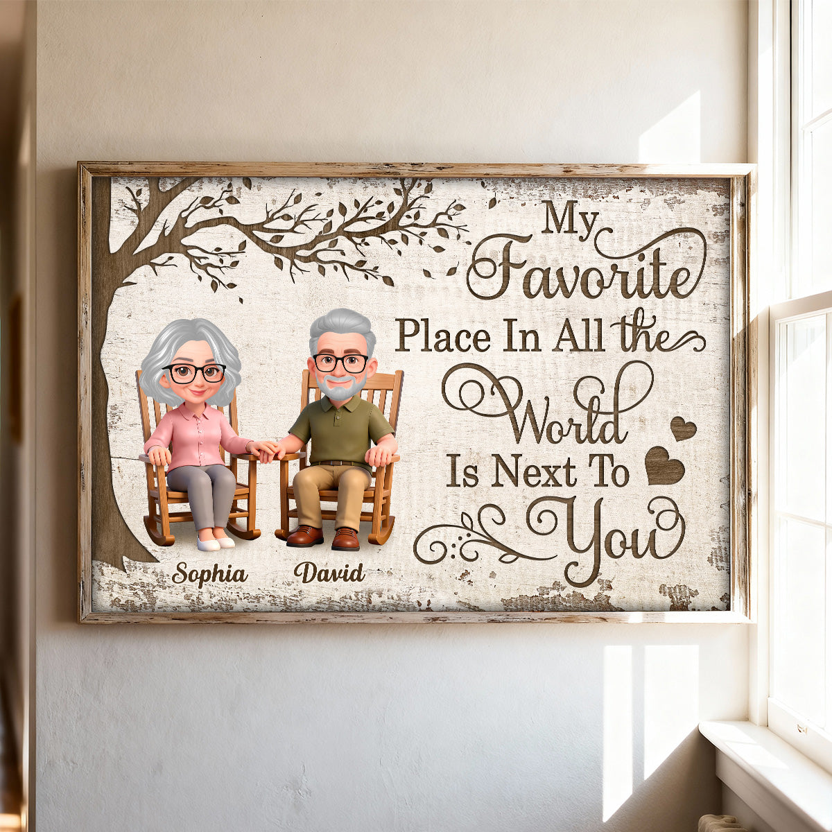 Eternal Love Couple On Rocking Chair - Personalized Poster - Valentine's Day Gift For Couple