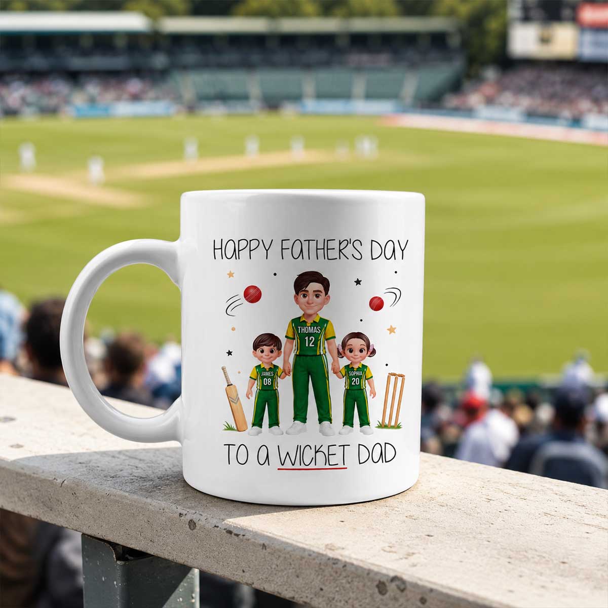 Happy Father's Day To A Wicket Dad - Personalized Mug - Father's Day Gift For Cricket Dad