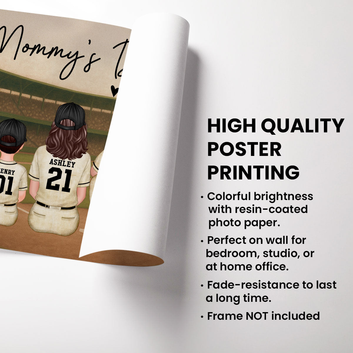Retro Vintage Baseball Family We Caught The Best Mom - Personalized Poster - Mother's Day Gift For Mom