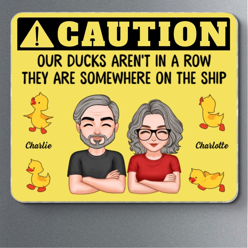 Caution My Ducks Somewhere On The Ship - Personalized Cruise Ship Door Magnet - Cruise Ship Door Decorations