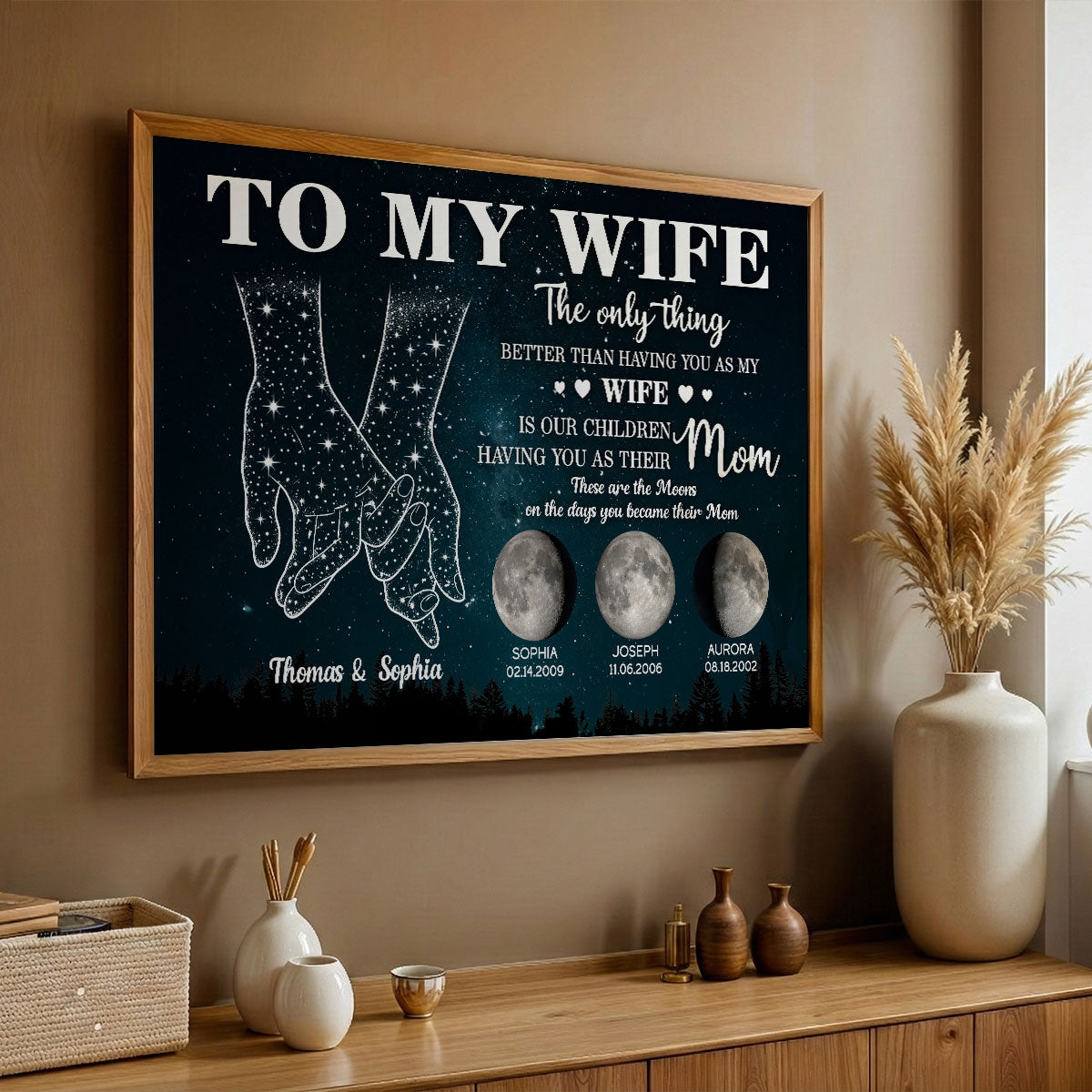 To My Wife The Only Thing Better Custom Kids Birth Moon Phase - Personalized Poster - Mother's Day Gift For Wife