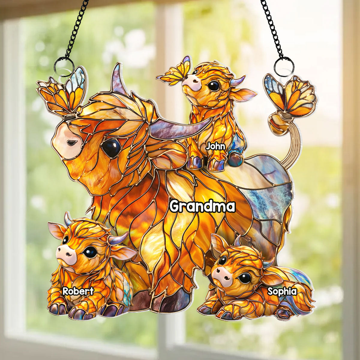 Mom Grandma's Herd - Personalized Suncatcher - Mother's Day Gift for Mom, Grandma, Wife