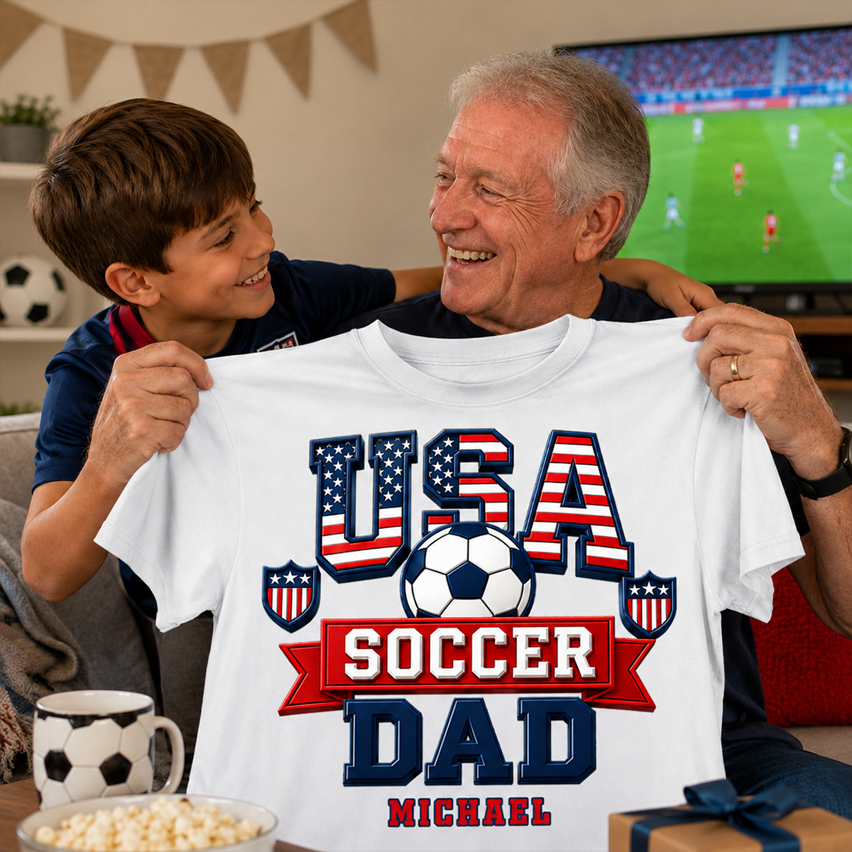 USA Soccer Dad - Personalized Shirt - Gift For Soccer Dad