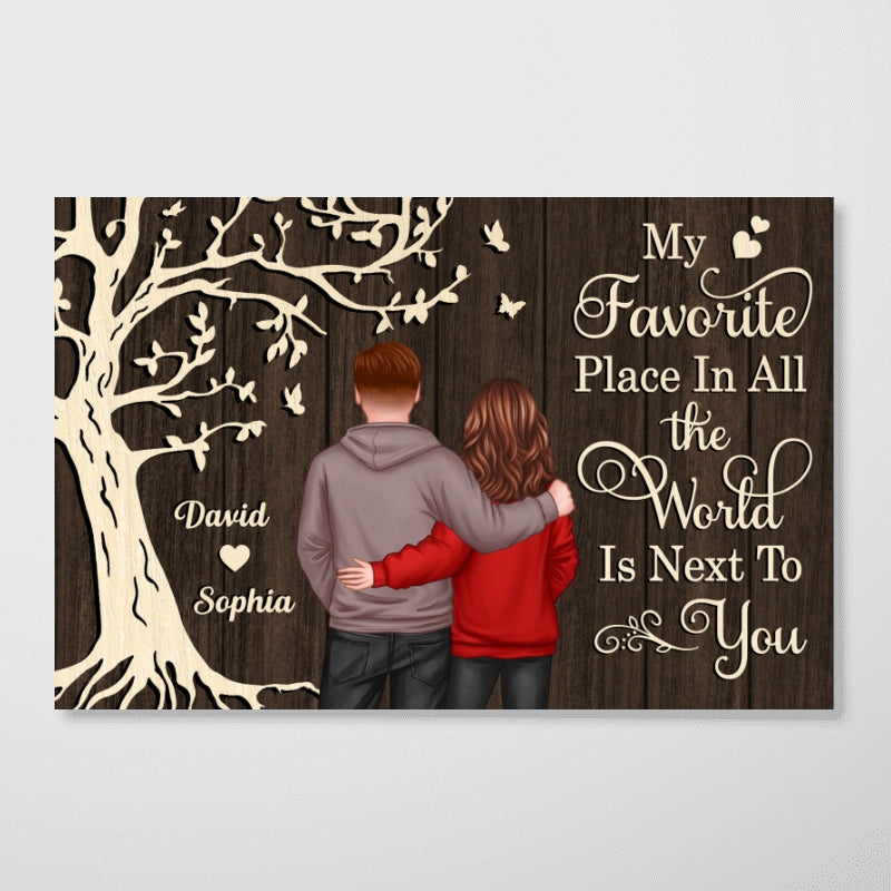 My Favorite Place in All the World Couple Tree - Personalized Poster - Gift for him, Gift for her