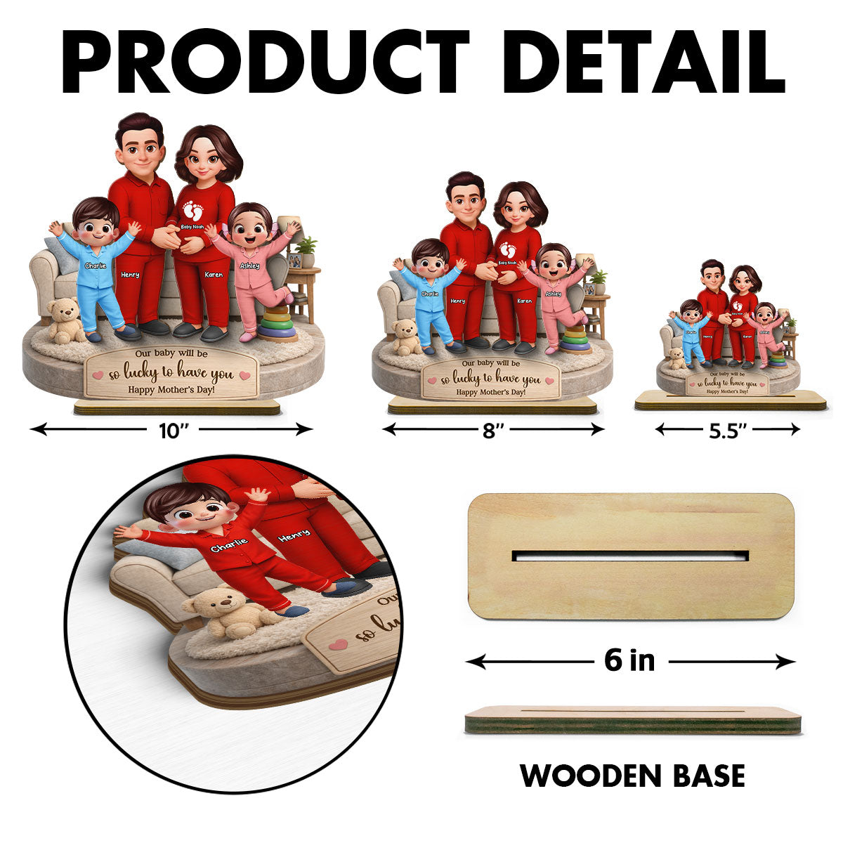 Watching You Be a Mom Again is My Greatest Joy - Personalized 2-Layered Wooden Plaque - Mother's Day Gift for Pregnant Wife