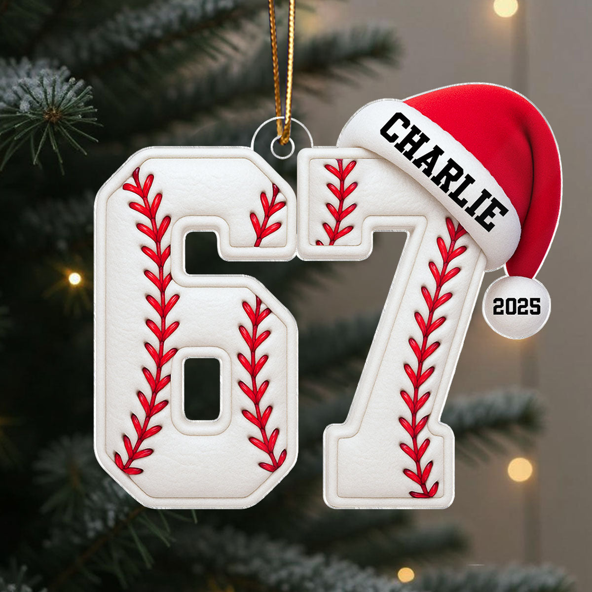 Funny Six Seven 67 Sports - Personalized Acrylic Ornament -  Funny Teenager Christmas Gifts, Teen Slang