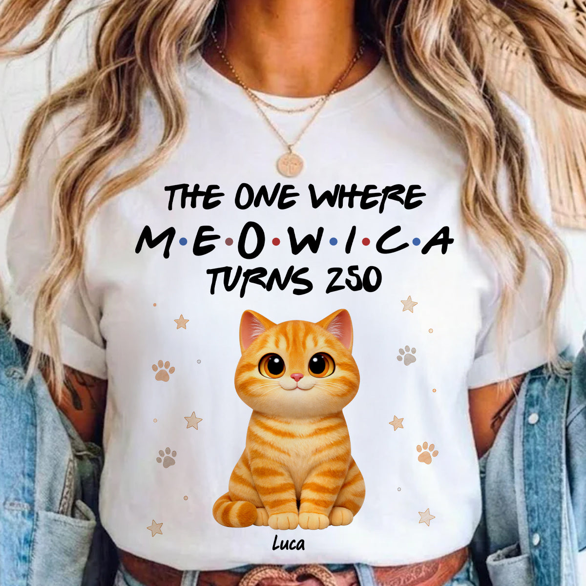 The One Where Meowica Turns 250 - Personalized Shirt - America 250th Anniversary Shirt for Cat Lovers