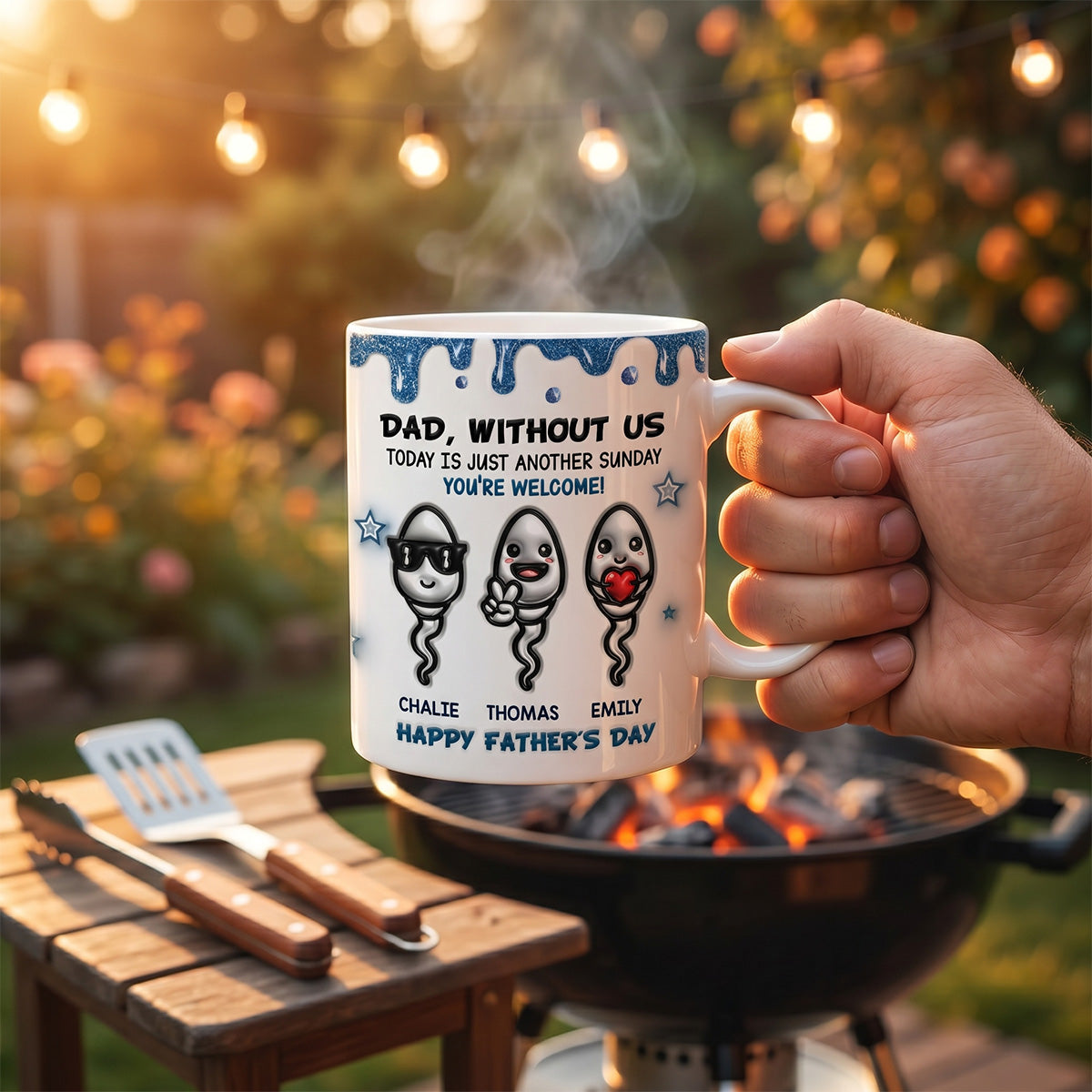 Without Us Today Is Just Another Sunday - Personalized Mug - Funny Father's Day Gift For Dad, Husband