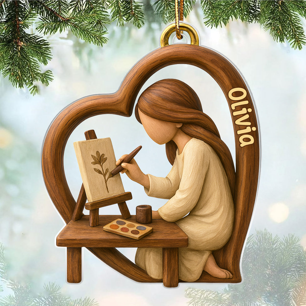 Where Colors Speak Louder Than Words – Personalized Acrylic Ornament – Inspiring Christmas Gift for Artists
