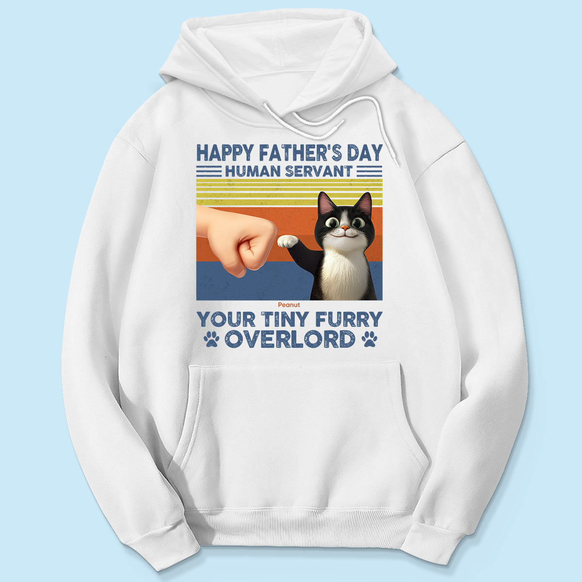 Happy Father's Day Human Servant Cat Dad, Funny Cute Cartoon Cats Personalized Shirt