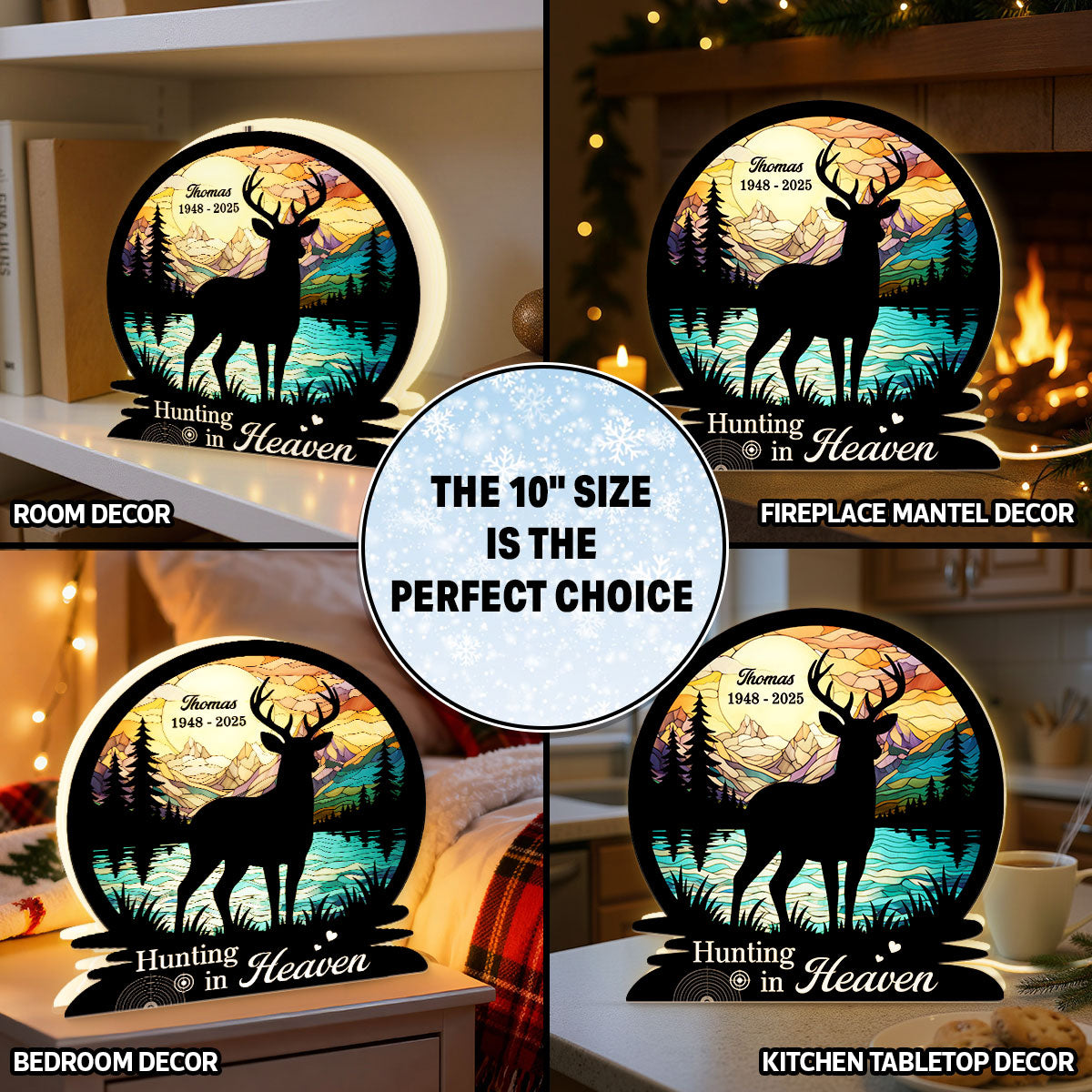 Hunting In Heaven Memorial - Personalized Light Box - Memorial Keepsake For Family