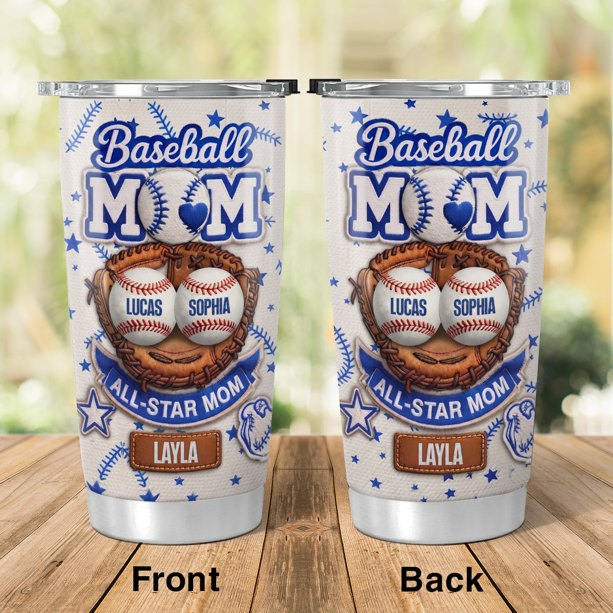 Baseball All Star Mom - Personalized Tumbler - Mother's Day Gift for Mom, Wife