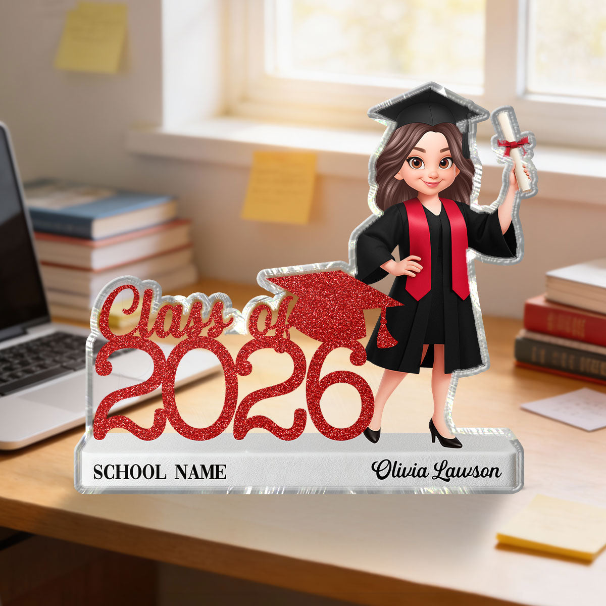Class Of 2026 2027 Keepsake - Personalized Acrylic Block Plaque - Graduation Gift For Graduates, Daughter, Son