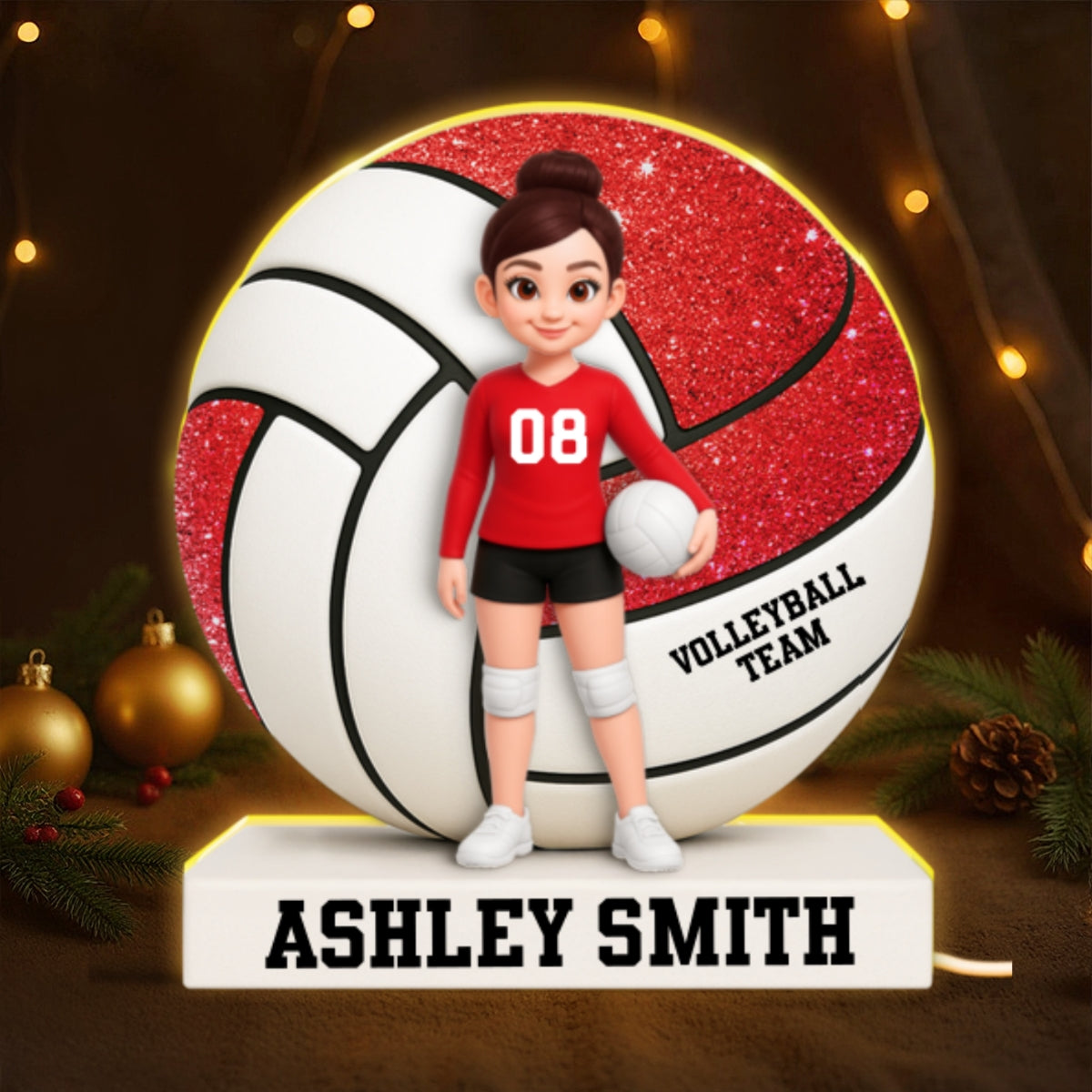 Volleyball Boy Girl 3D Effect - Personalized Light Box - Christmas Gift for Teen Boy Girl Daughter Son