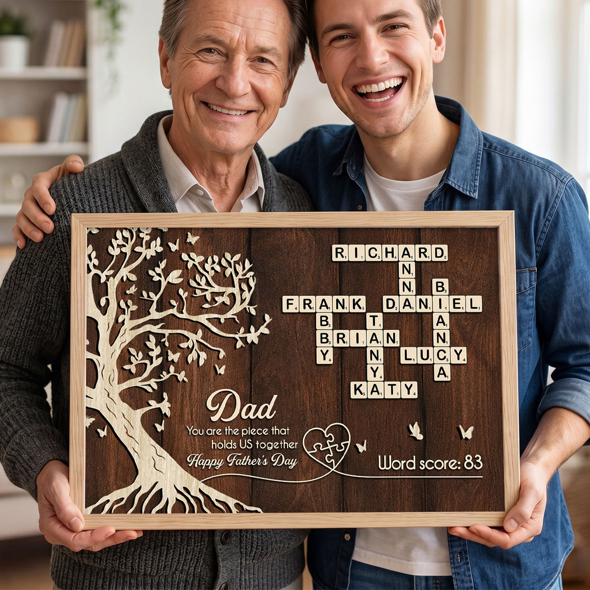 Dad You Are The Piece That Holds Us Together Crossword - Personalized Poster - Father's Day Gift For Dad, Husband