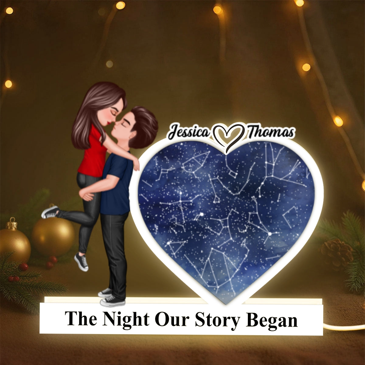 The Night Our Story Began - Personalized Light Box - Gift for Couple