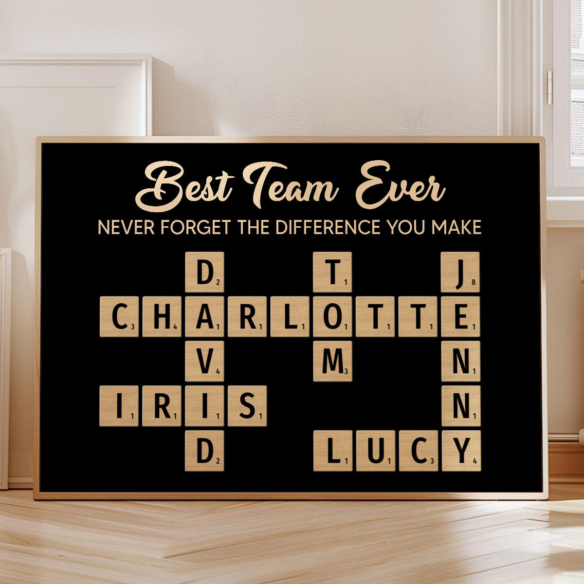 Colleagues Best Team Ever Forever Linked Together Crossword Puzzle Art - Personalized Poster - Gift For Colleagues, Office Decoration