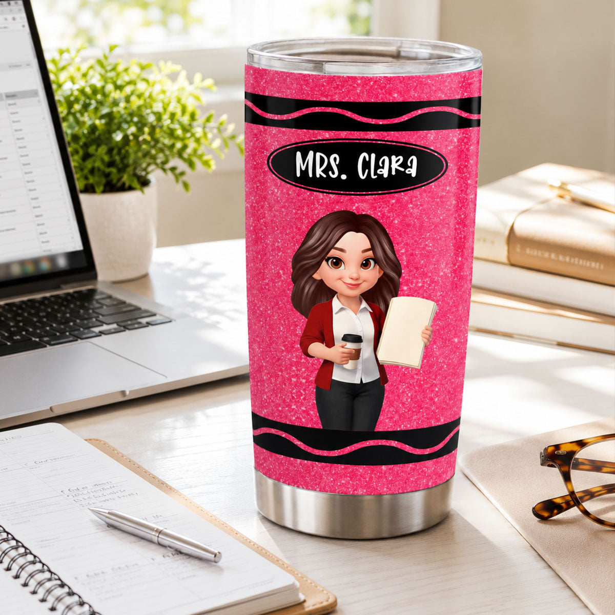 Teacher Crayon - Personalized Tumbler - Back To School Gift For Teachers