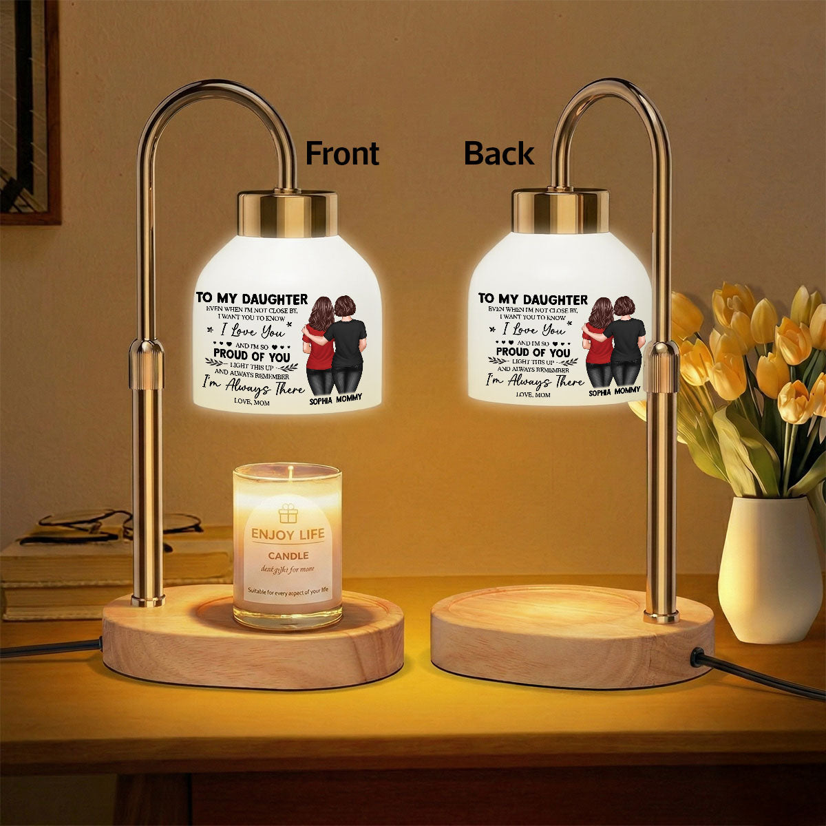 To My Daughter From Mom - Personalized Candle Warmer Lamp - Heartfelt Gift For Daughter