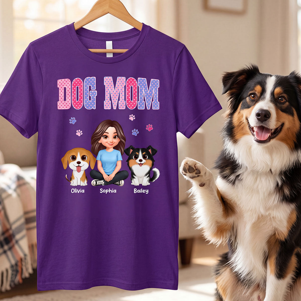 Trending Polka Dot Pattern Spring Summer Vibe Dog Mom - Personalized Shirt - Mother's Day Gift For Dog Mom