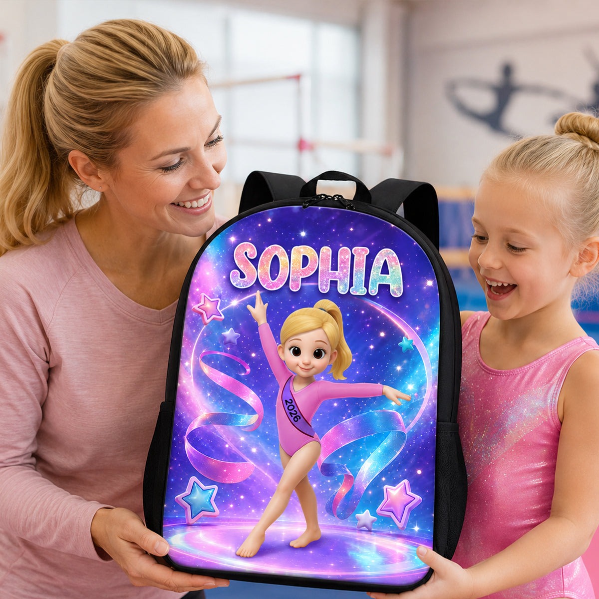 Gymnastic Trendy Design Backpack for Girls - Personalized Backpack - Back to School Gift for Daughter, Granddaughter