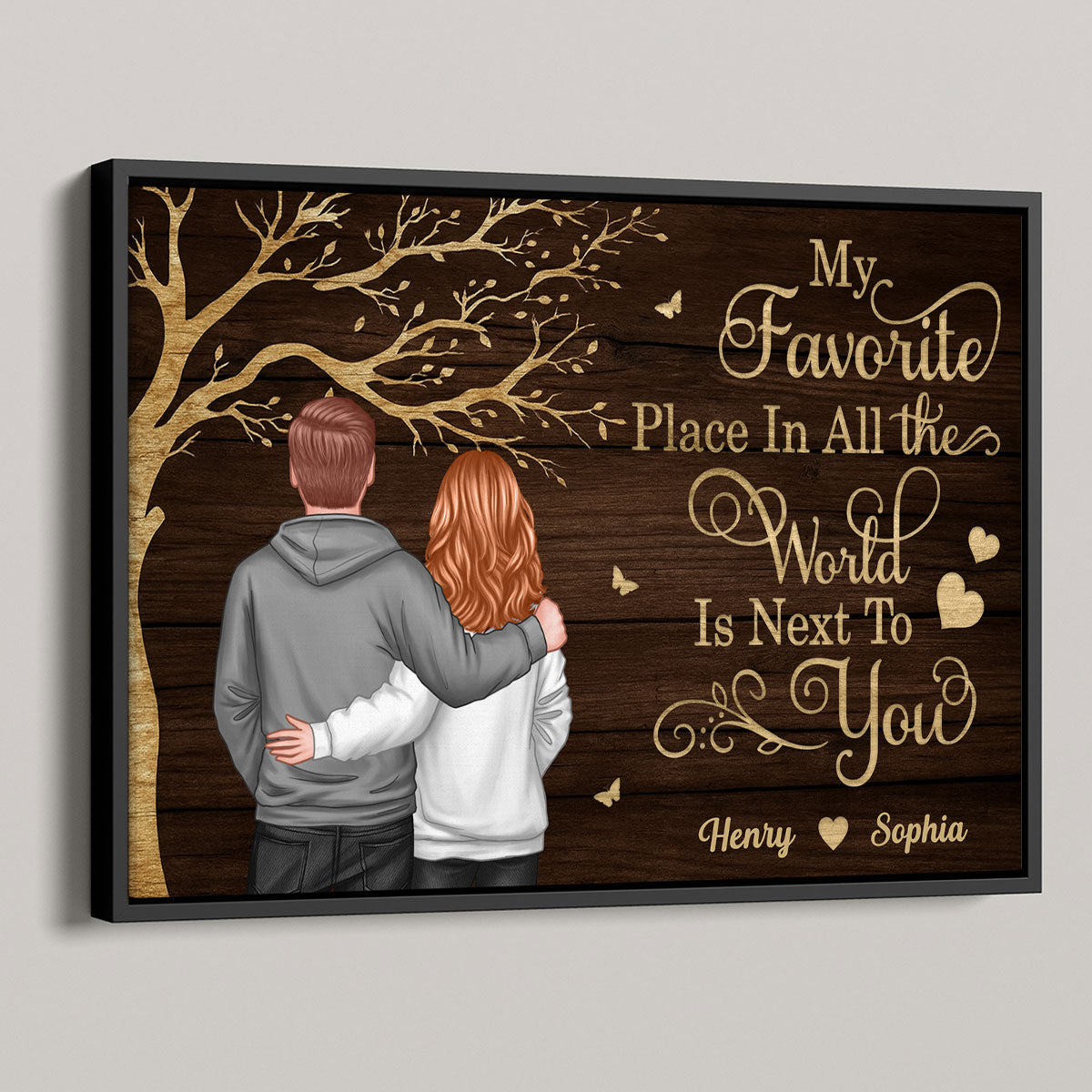 Favorite Place in All the World Couple Tree - Personalized Poster - Gift for him, Gift for her