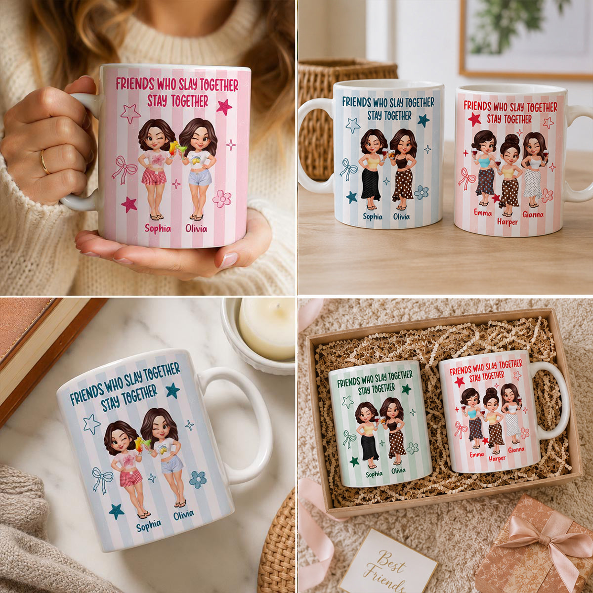 Friends Slay Together Stay Together - Personalized Mug - Gift For Besties, Sisters, Best Friends