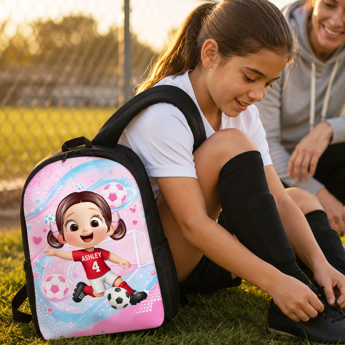 Soccer Design for Boys Girls - Personalized Backpack - Back to School Backpack for Kids