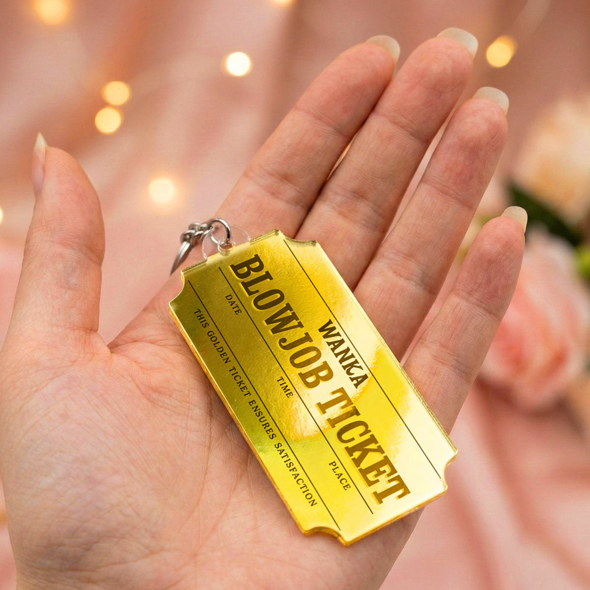 Golden Ticket Funny Valentine's Day Gift for him - Personalized Acrylic Keychain