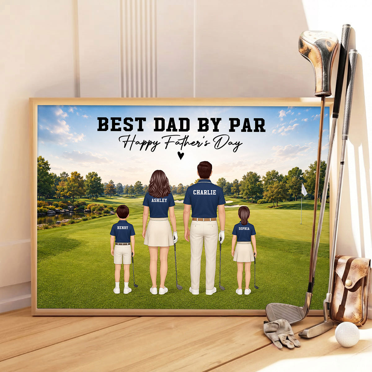 Golf Dad Legend Best Dad By Par - Personalized Poster - Father's Day Gift For Dad, Husband