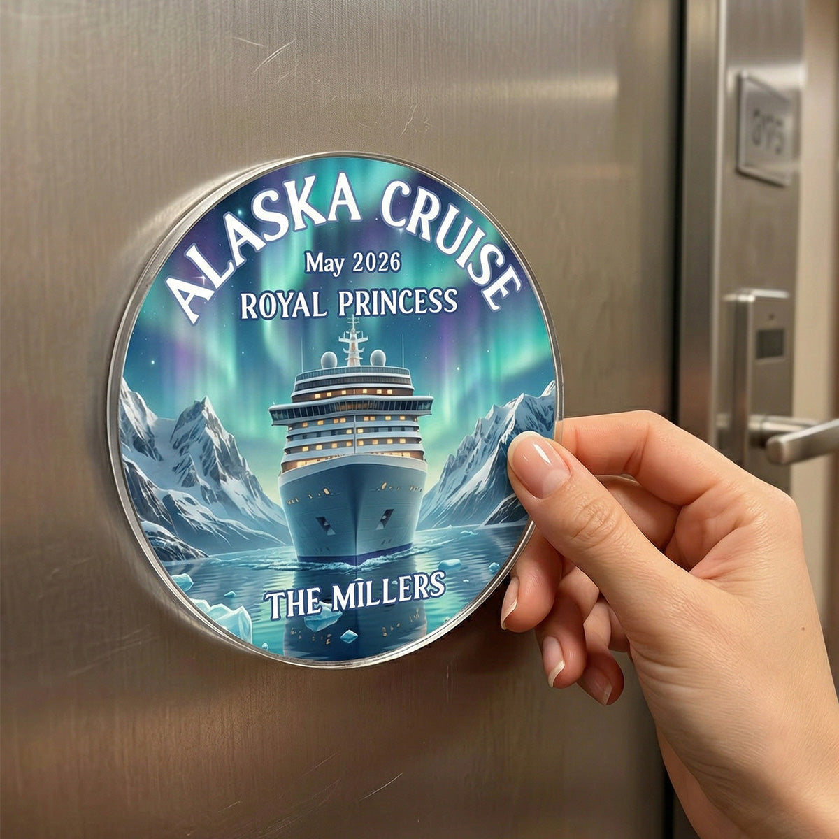 Alaska Cruise Custom Name - Personalized Cruise Cabin Door Magnet - Cruise Trip Keepsake