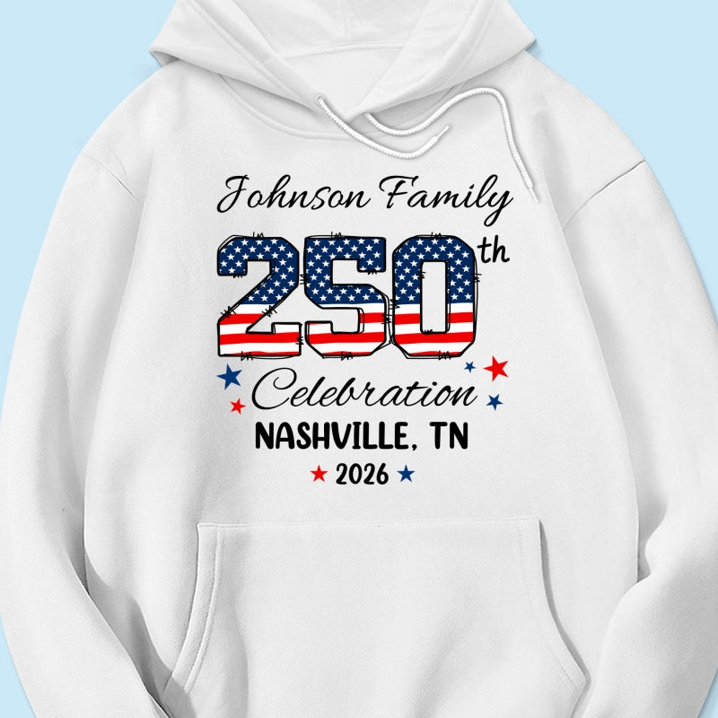 America 250th Anniversary 250 Years Of Freedom 1776 - 2026 - Personalized Shirt - Family Matching Shirt, Patriotic Crew Shirt