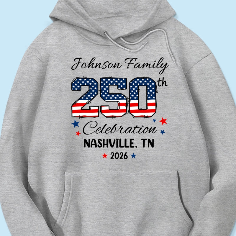 America 250th Anniversary 250 Years Of Freedom 1776 - 2026 - Personalized Shirt - Family Matching Shirt, Patriotic Crew Shirt